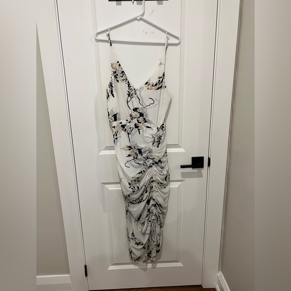 Shona Joy size 2 white floral synched maxi dress - Picture 5 of 5